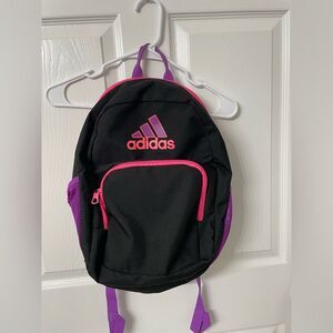 Adidas School Backpack Black with Pink & Purple Accents